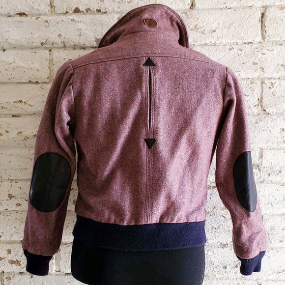 VTG Green Mountain Woolens Bomber Jacket Purple Pink Winter Warm XS/Small - Picture 2 of 10